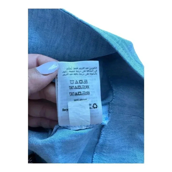 INC International Concepts blue linen blend wide leg Pants Chambray 8 - Picture 6 of 16